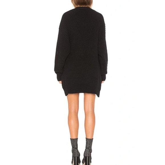 Free People Nightingale Cardi Open Front Oversized Slouchy Fit Black Sm & Lg NWT - Picture 10 of 15